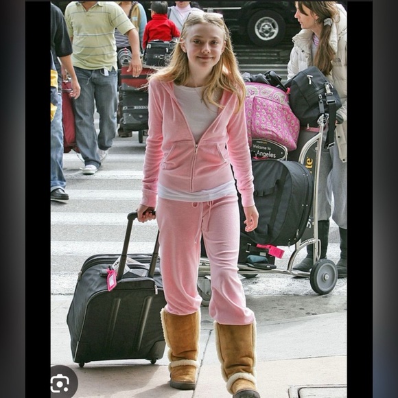 Juicy Couture VTG 90s y2k Light Pink Velour Classic Hoodie Jacket RARE Size M - Picture 2 of 5